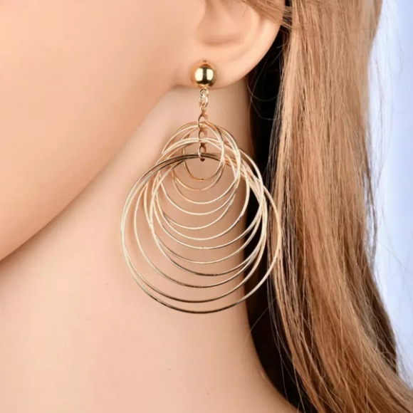 🎀Fun, Fashionable Circular Dangle Earrings - Picture 4 of 8